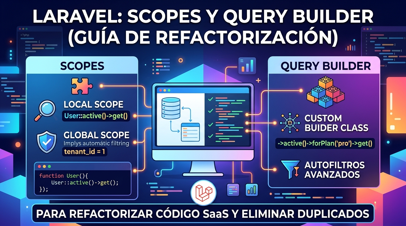 Laravel Scopes y Query Builder: Guía Definitiva para Refactorizar Consultas en SaaS